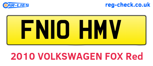 FN10HMV are the vehicle registration plates.