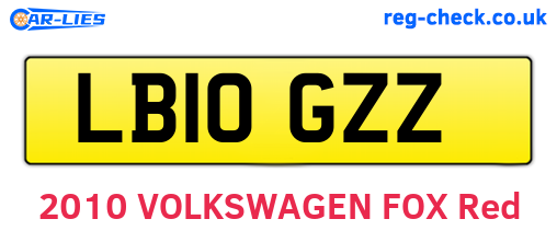 LB10GZZ are the vehicle registration plates.