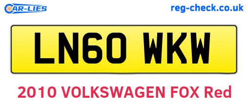 LN60WKW are the vehicle registration plates.