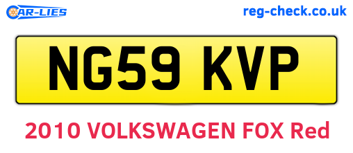 NG59KVP are the vehicle registration plates.