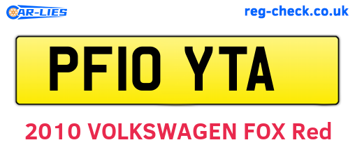PF10YTA are the vehicle registration plates.