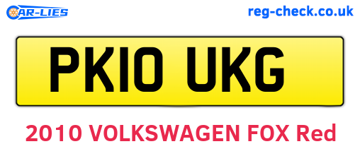 PK10UKG are the vehicle registration plates.