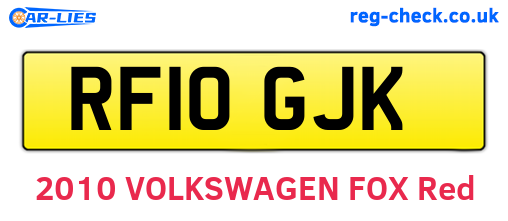 RF10GJK are the vehicle registration plates.