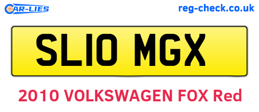 SL10MGX are the vehicle registration plates.