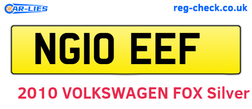 NG10EEF are the vehicle registration plates.