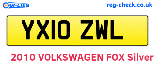 YX10ZWL are the vehicle registration plates.