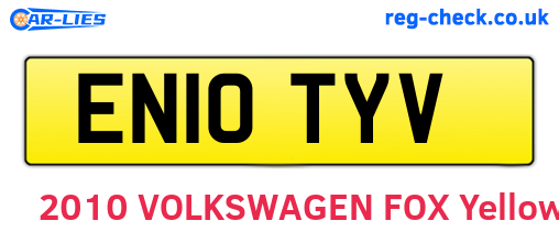 EN10TYV are the vehicle registration plates.
