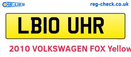 LB10UHR are the vehicle registration plates.
