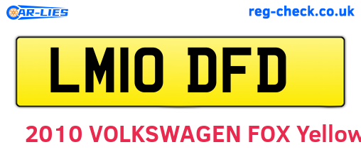 LM10DFD are the vehicle registration plates.