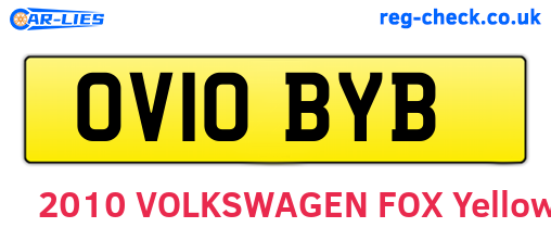 OV10BYB are the vehicle registration plates.