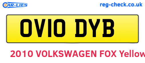 OV10DYB are the vehicle registration plates.