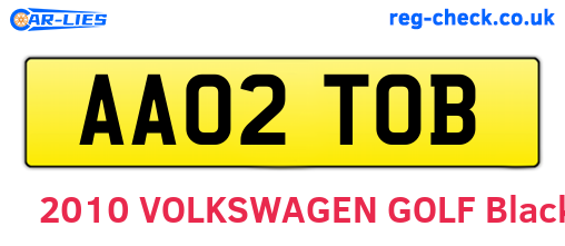 AA02TOB are the vehicle registration plates.