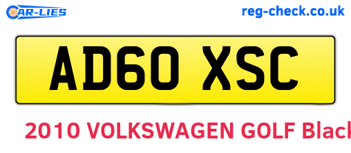 AD60XSC are the vehicle registration plates.
