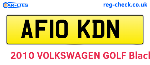 AF10KDN are the vehicle registration plates.