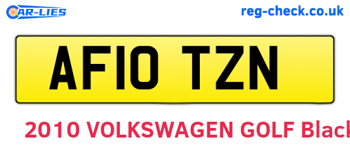 AF10TZN are the vehicle registration plates.