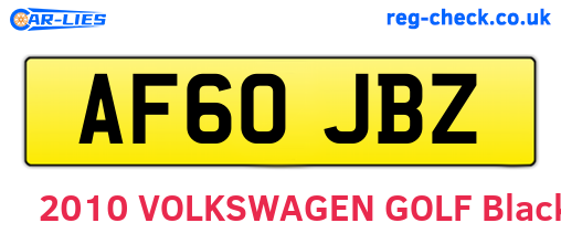 AF60JBZ are the vehicle registration plates.