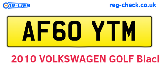AF60YTM are the vehicle registration plates.