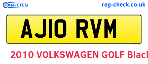 AJ10RVM are the vehicle registration plates.