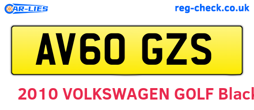 AV60GZS are the vehicle registration plates.