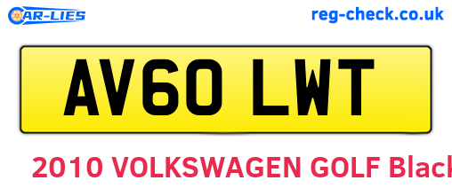 AV60LWT are the vehicle registration plates.