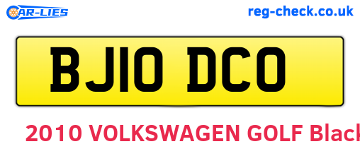 BJ10DCO are the vehicle registration plates.
