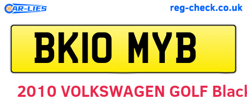 BK10MYB are the vehicle registration plates.
