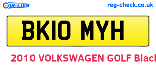 BK10MYH are the vehicle registration plates.