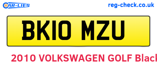 BK10MZU are the vehicle registration plates.