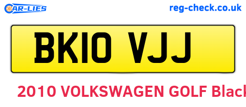 BK10VJJ are the vehicle registration plates.