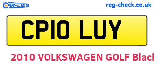 CP10LUY are the vehicle registration plates.