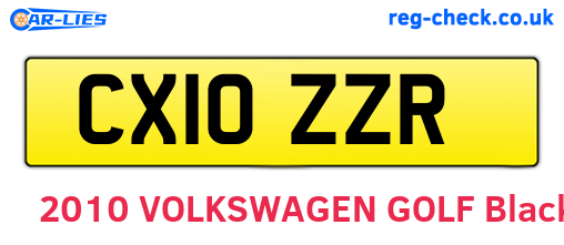 CX10ZZR are the vehicle registration plates.