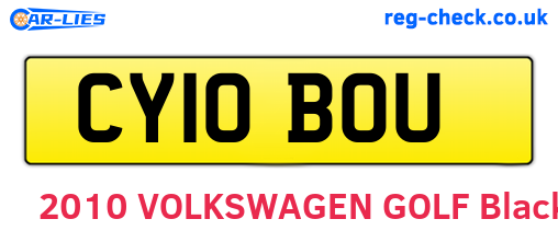 CY10BOU are the vehicle registration plates.