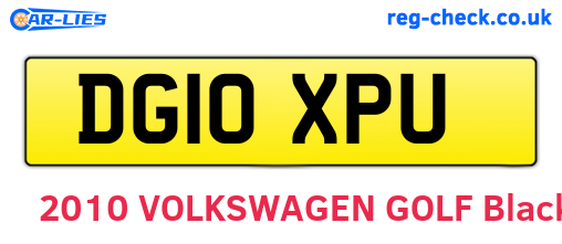 DG10XPU are the vehicle registration plates.