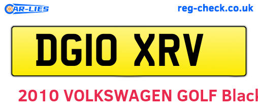 DG10XRV are the vehicle registration plates.