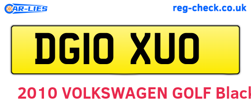 DG10XUO are the vehicle registration plates.