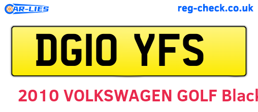 DG10YFS are the vehicle registration plates.