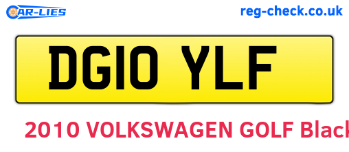 DG10YLF are the vehicle registration plates.