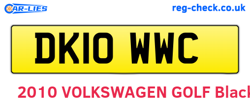 DK10WWC are the vehicle registration plates.