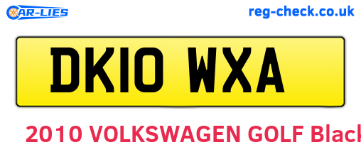 DK10WXA are the vehicle registration plates.
