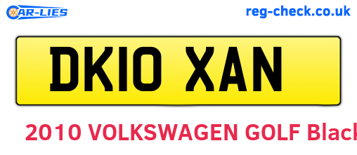 DK10XAN are the vehicle registration plates.