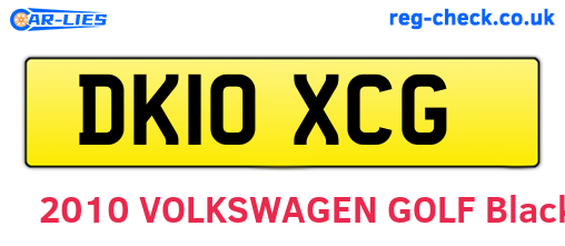 DK10XCG are the vehicle registration plates.