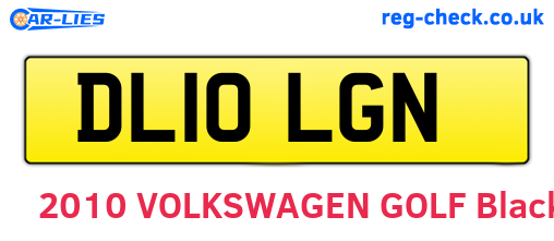 DL10LGN are the vehicle registration plates.