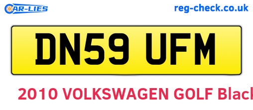 DN59UFM are the vehicle registration plates.