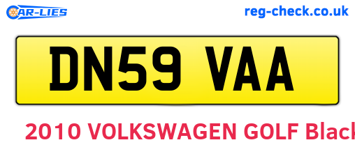 DN59VAA are the vehicle registration plates.