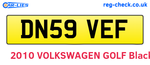 DN59VEF are the vehicle registration plates.