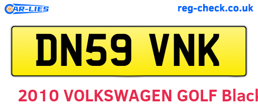 DN59VNK are the vehicle registration plates.