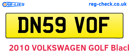 DN59VOF are the vehicle registration plates.