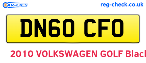 DN60CFO are the vehicle registration plates.