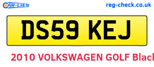 DS59KEJ are the vehicle registration plates.