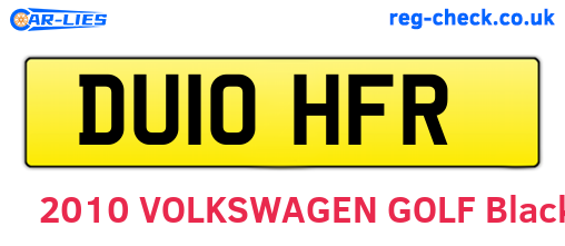 DU10HFR are the vehicle registration plates.